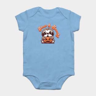 Halloween Sloth Slow and Spooky Cute Sloth Pumpkin Baby Bodysuit